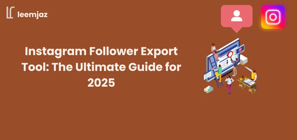 Instagram Follower Export Tool: The Ultimate Guide for 2025 - Illustration depicting a team analyzing Instagram data and exporting followers with the Instagram logo in the background.