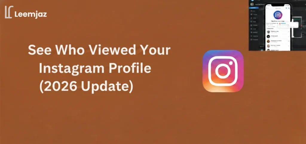 A graphic with the text 'Can People See Who Viewed Their Instagram Profile?' overlaid on a stylized background of the Instagram logo and social media notification icons.