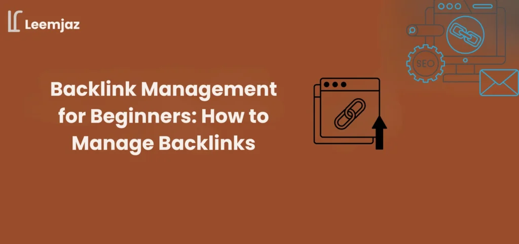 Backlink Management Guide by Leemjaz showing off-page SEO icon and logo