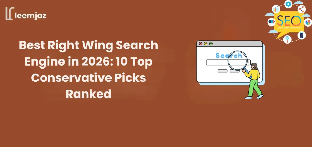 Best right wing search engine 2026 ranking with Freespoke, TUSK, Brave Search and other conservative Google alternatives compared.