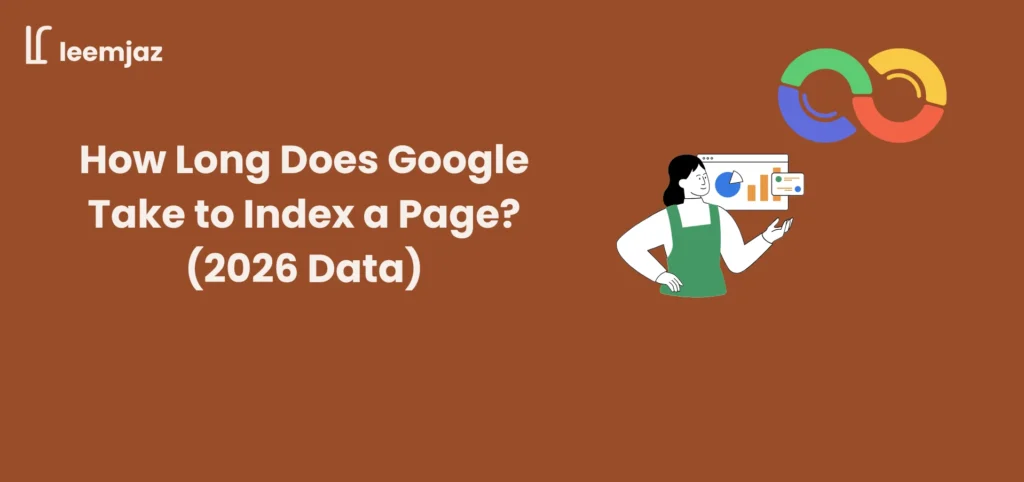 How long does Google take to index a page 2026 data banner with analytics dashboard and infinity loop icon