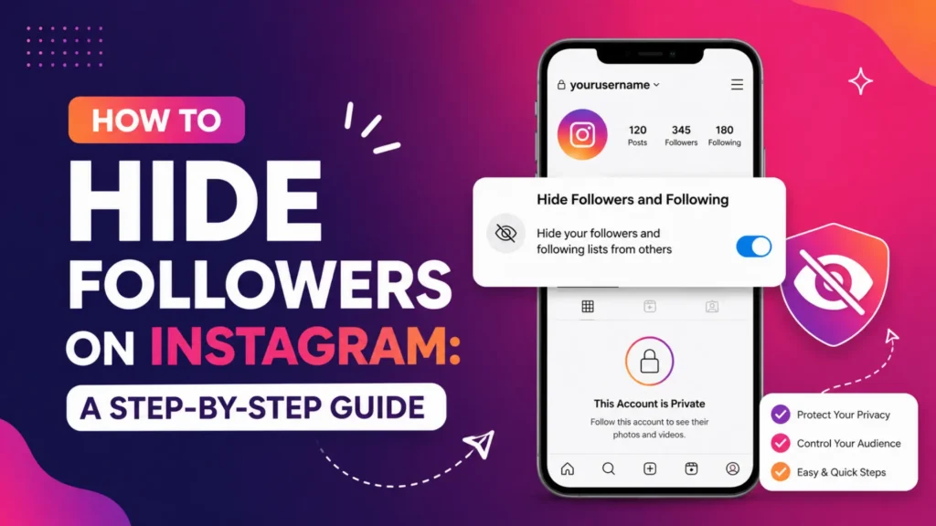 Instagram privacy guide explaining how to hide followers and following lists for better account control by Leemjaz.