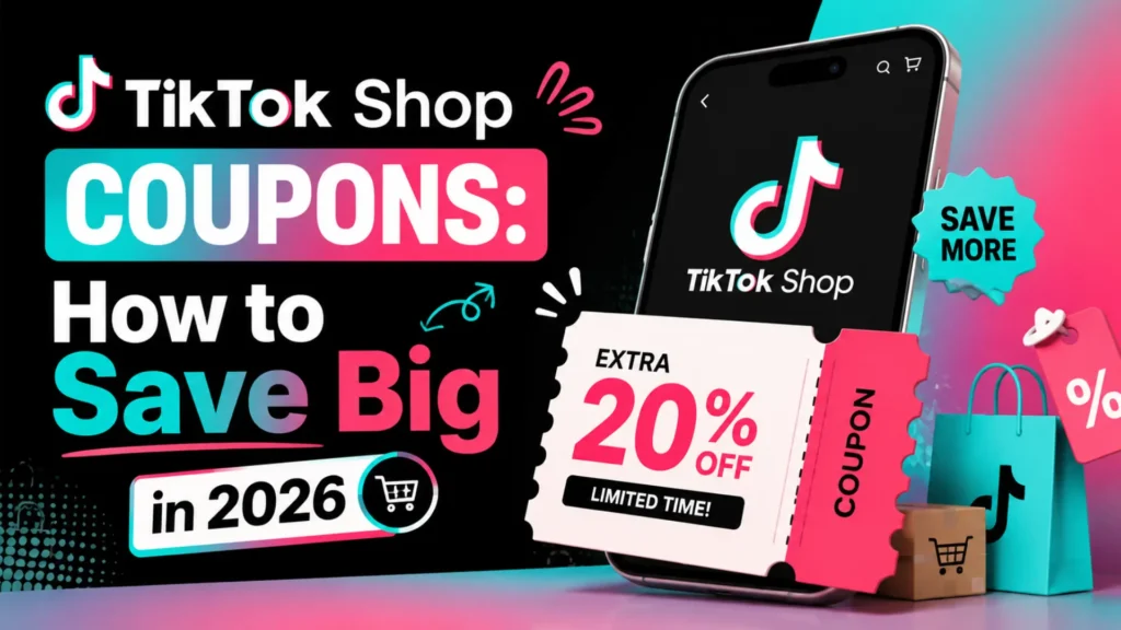 TikTok Shop coupon savings guide explaining how to save money using discounts and promotional codes in 2026 by Leemjaz.